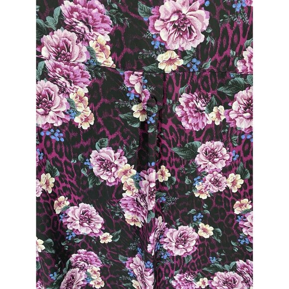 Torrid Harper Tunic Top 0 0X (Runs Big) Floral Boho Chiffon Roll Tab Sleeve 9895 - Picture 7 of 9